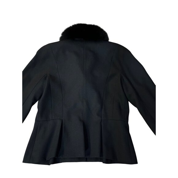 Vintage Peplum Jacket Womens S? Used Black Lined Fuzzy Collar - Picture 14 of 16